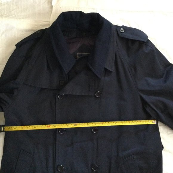 Wm H Leishman Men's long coat jacket by Tip top size 40 blue removeable lining - Picture 3 of 9